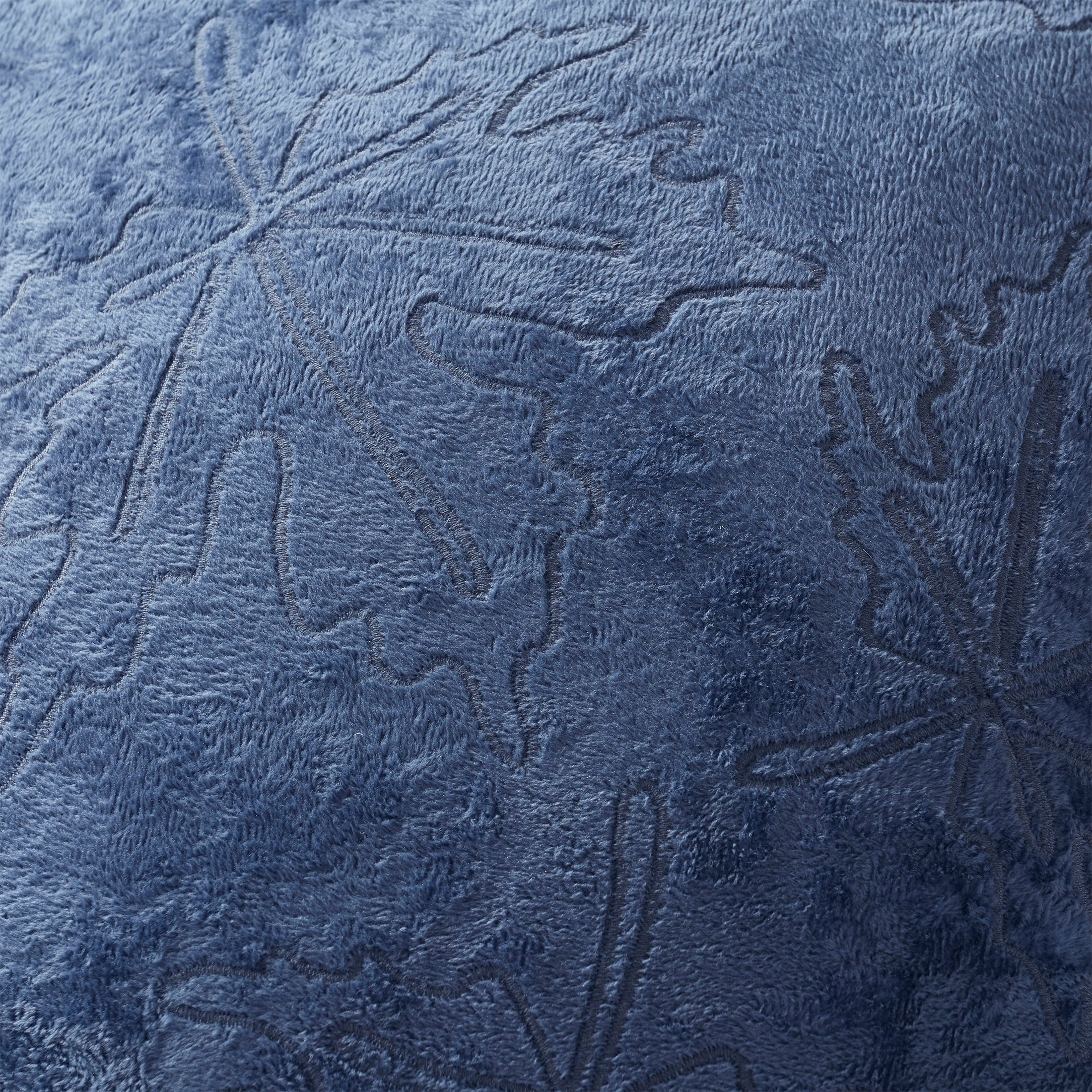 (2 pack) Way to Celebrate 18" x 18" Blue Embroidered Leaves Decorative Pillow