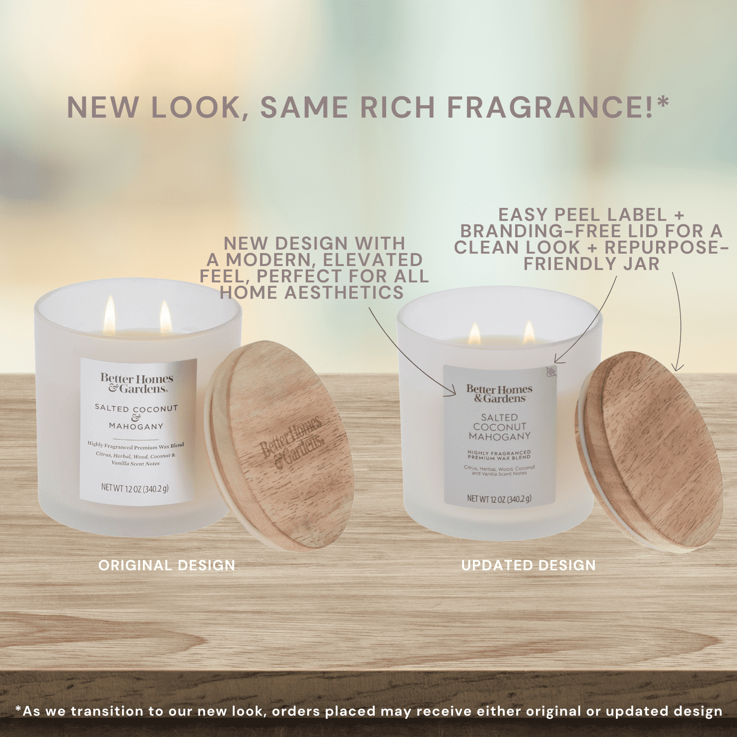 Better Homes and Gardens Salted Coconut Mahogany Scented 2-Wick Frosted Jar Candle 12oz.