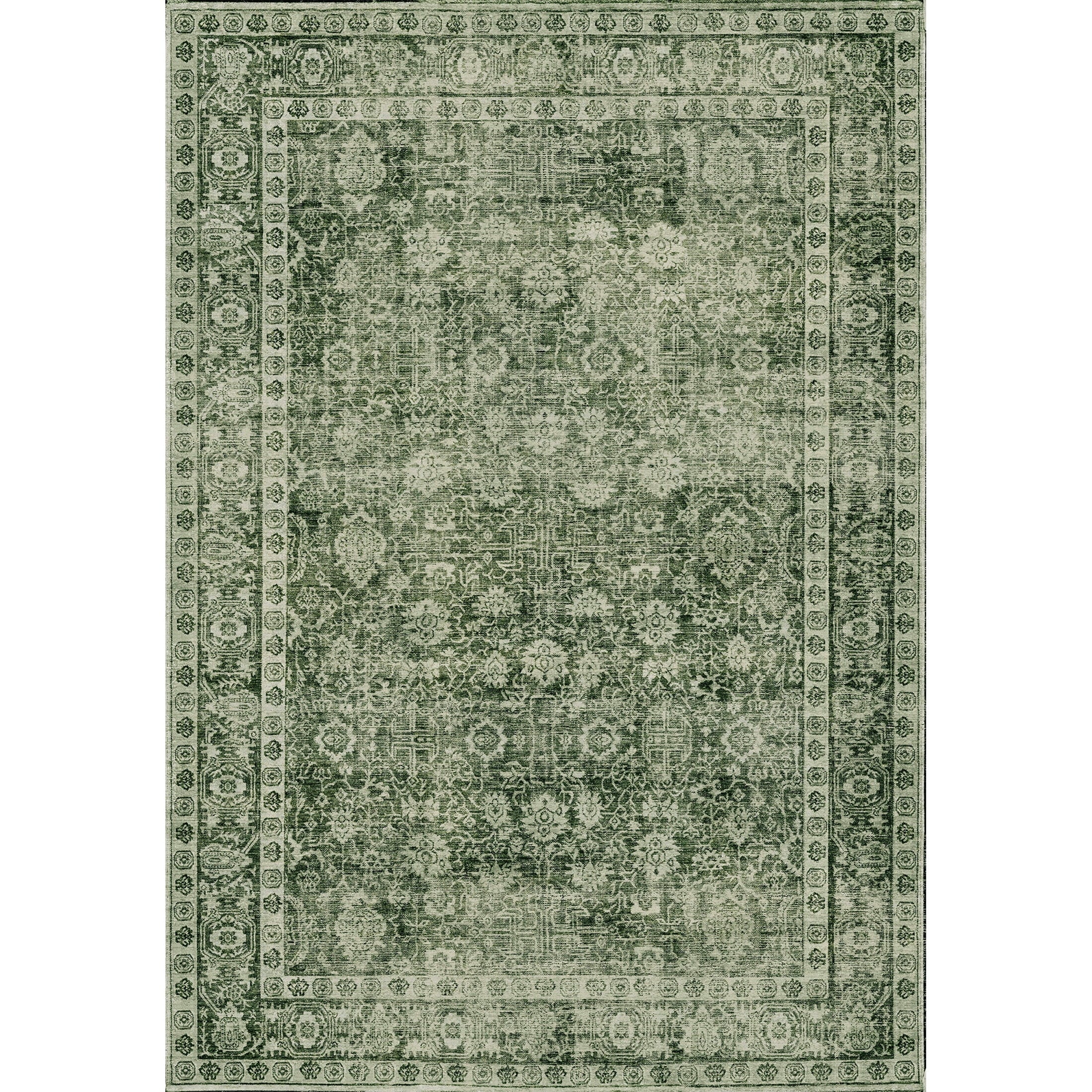 BERTHMEER 9'x12' Area Rugs for Living Room Rugs for Bedroom Green Vintage Non Slip Washable Large Farmhouse Office Dining Room Oriental Traditional Distressed Carpets