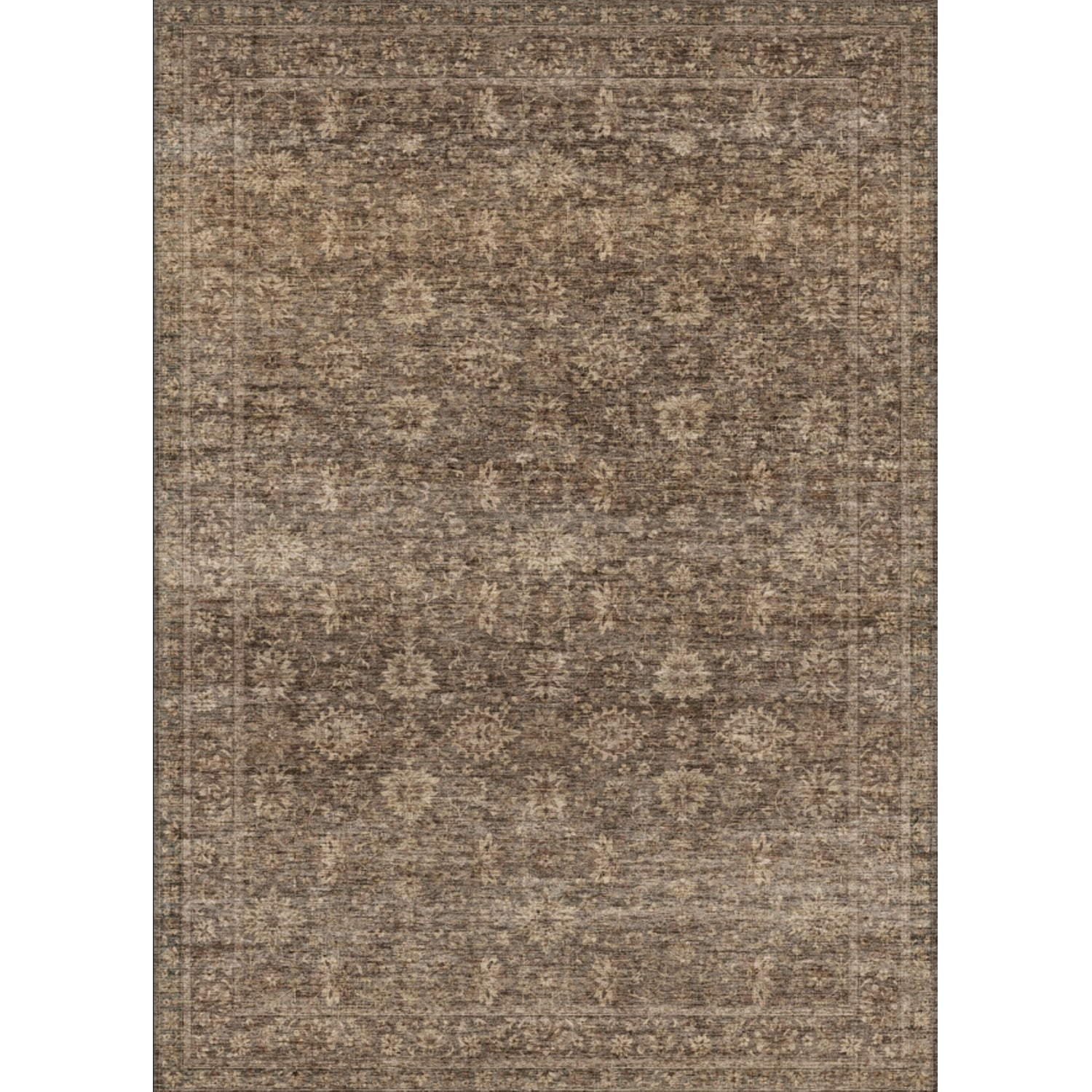BERTHMEER 8'x10' Area Rugs for Living Room Bedroom Office Dining Room Farmhouse Oriental Non Slip Vintage Traditional Floral Rugs Carpets,Golden Brown