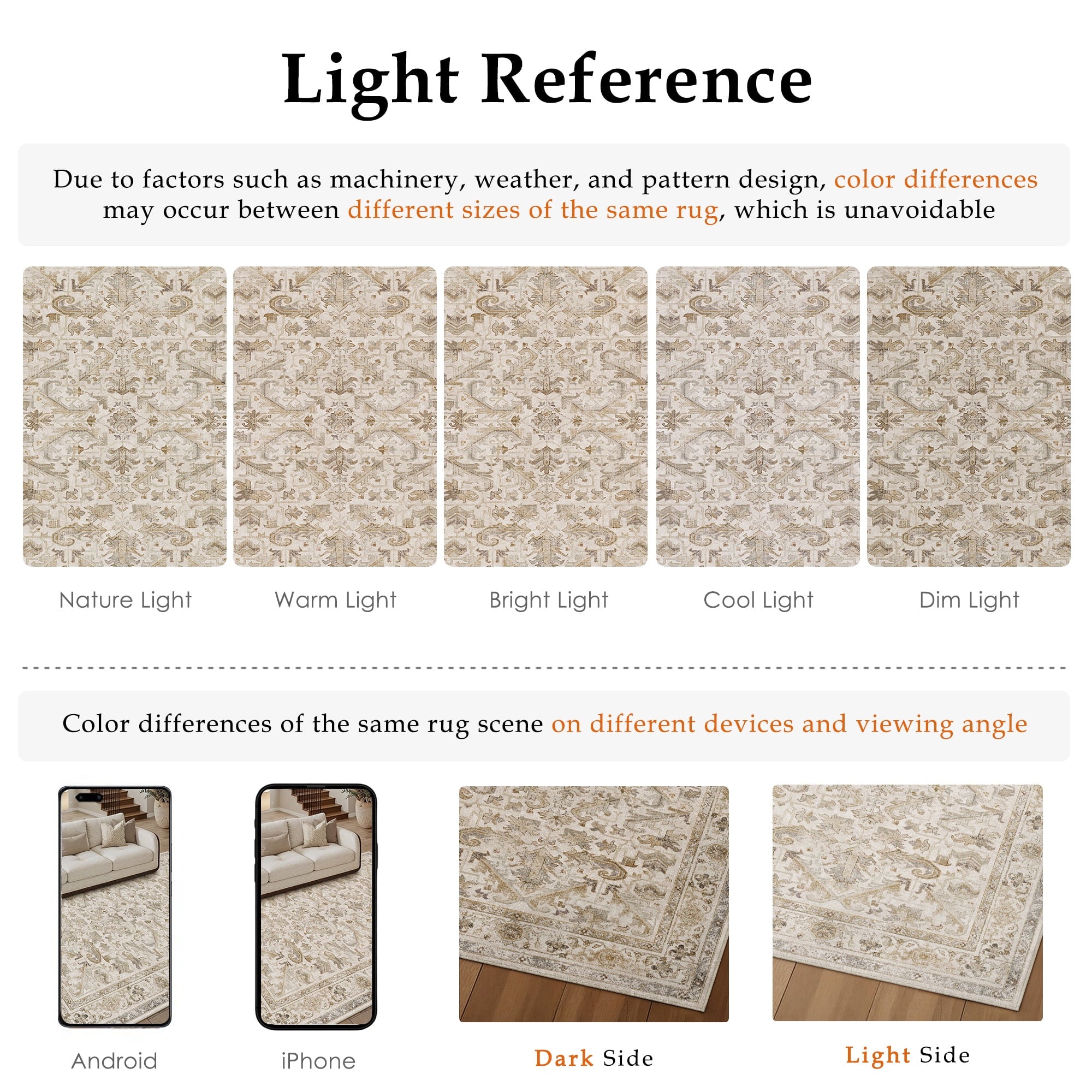 BERTHMEER 2'x6' Runner Rugs for Hallway Entryway Bathroom Bedroom Kitchen Non Slip Washable Beige Vintage Oriental Traditional Distressed Runner Rugs