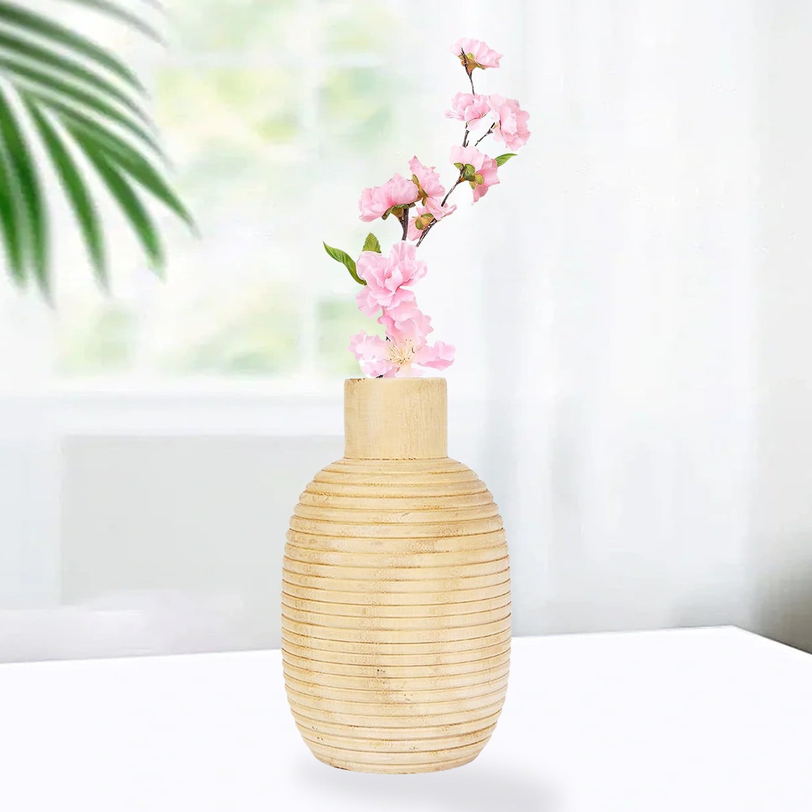 Clearance Desktop Ornament under $10,Wooden Vase Decoration Wooden Vase Household Items | Table Decoration Plant Container Flower Decoration Restaurant Tea Room Bedroom Hotel Entrance Li