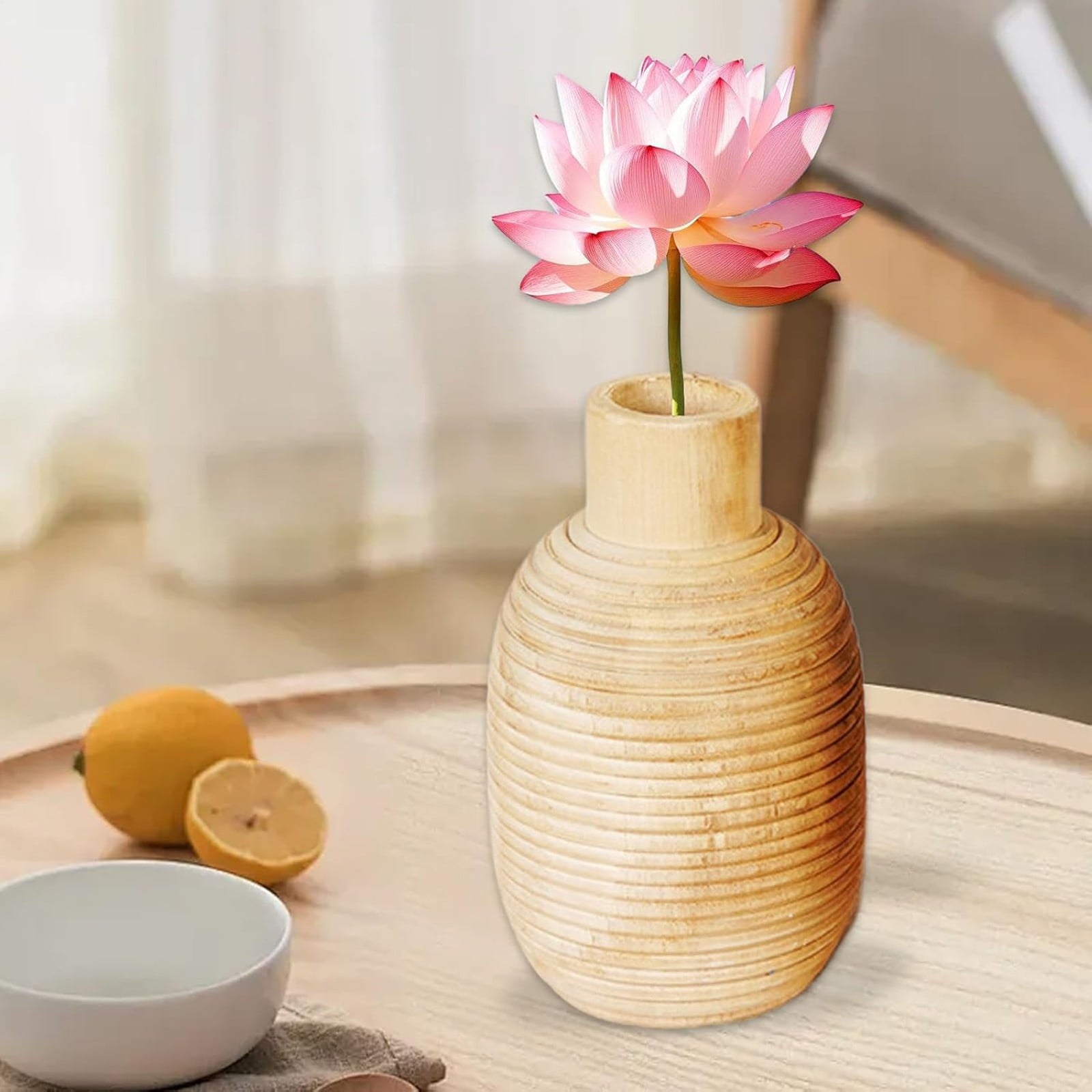 Clearance Desktop Ornament under $10,Wooden Vase Decoration Wooden Vase Household Items | Table Decoration Plant Container Flower Decoration Restaurant Tea Room Bedroom Hotel Entrance Li