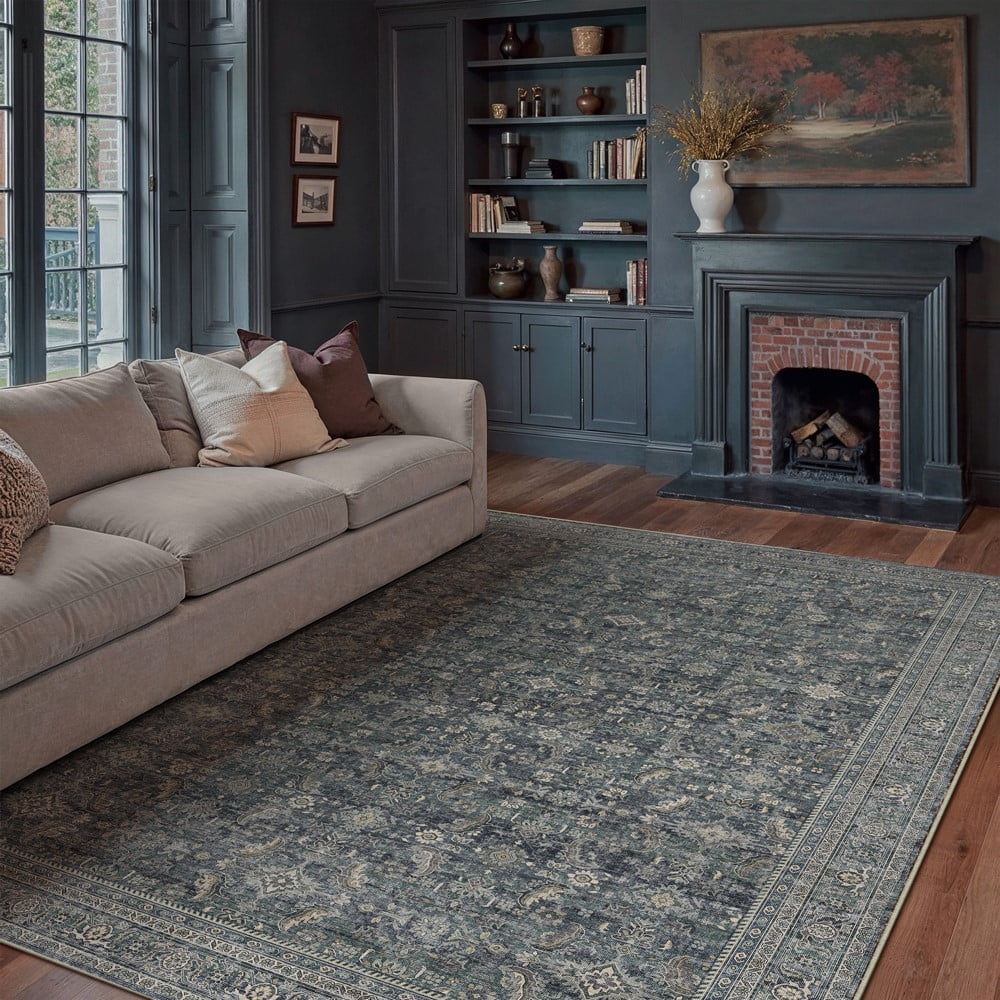 BERTHMEER 8'x10' Area Rugs for Living Room Bedroom Vintage Traditional Rugs Machine Washable Non-slip, Brown