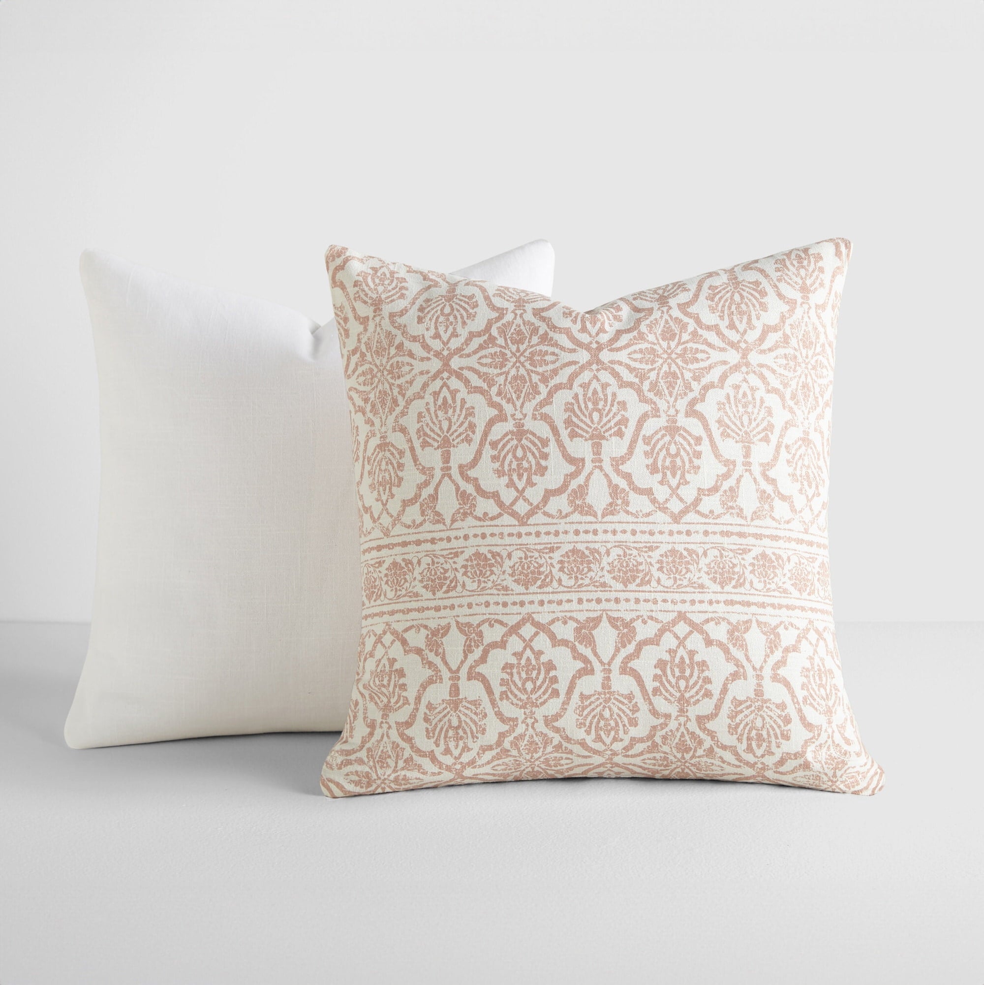 2-Pack Cotton Slub Decor Throw Pillows in Jacobean by Comfort Canopy