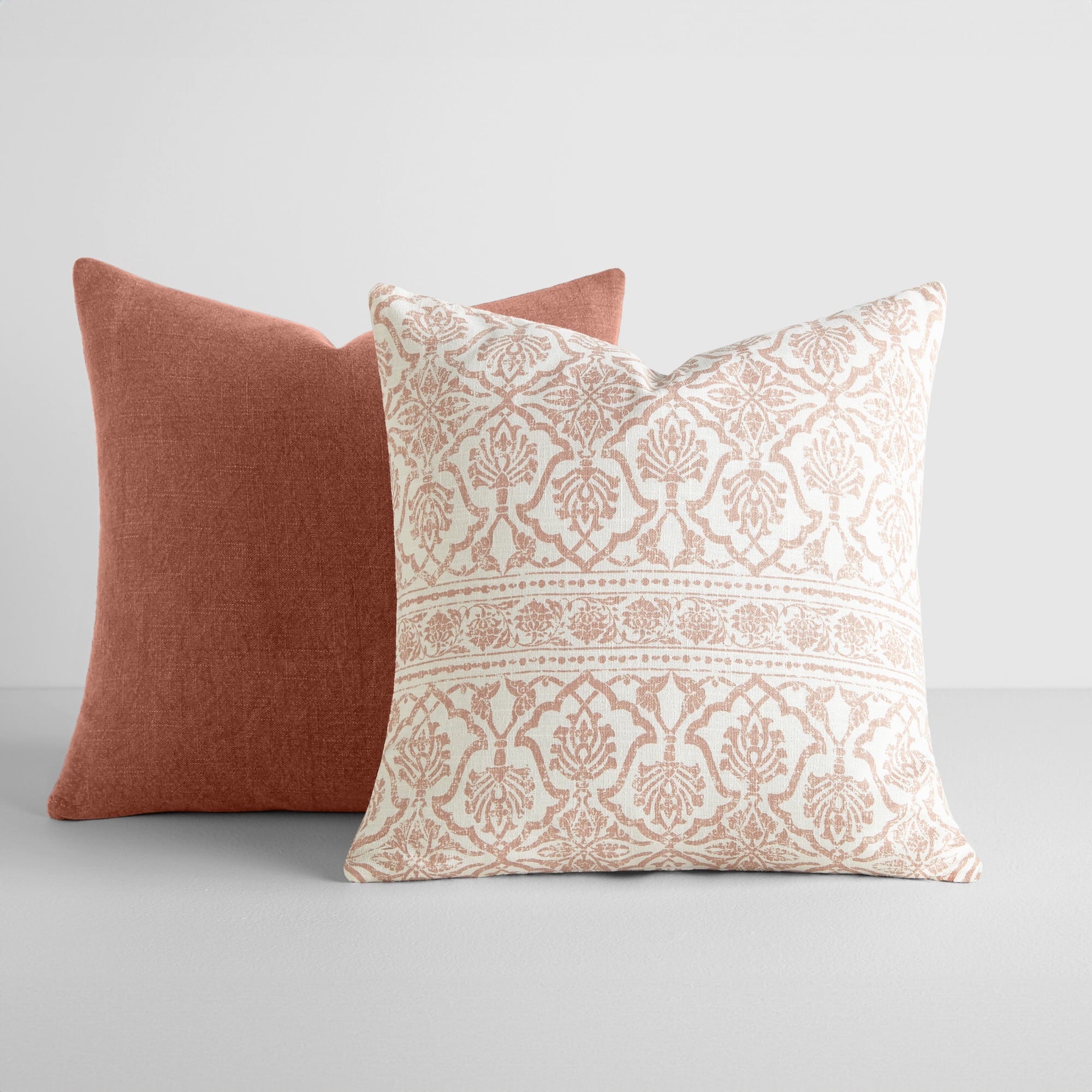 2-Pack Cotton Slub Decor Throw Pillows in Jacobean by Comfort Canopy