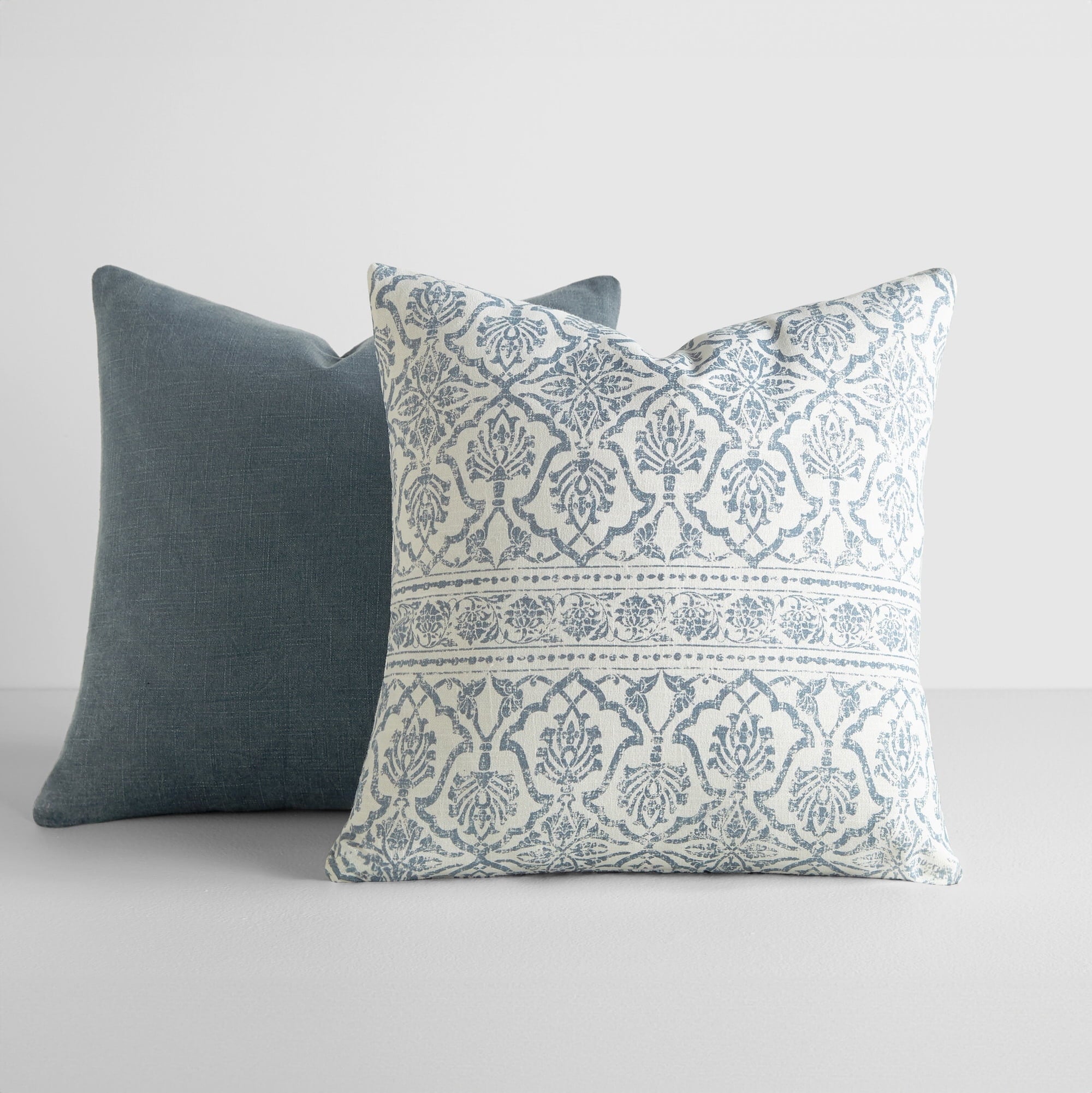2-Pack Cotton Slub Decor Throw Pillows in Jacobean by Comfort Canopy