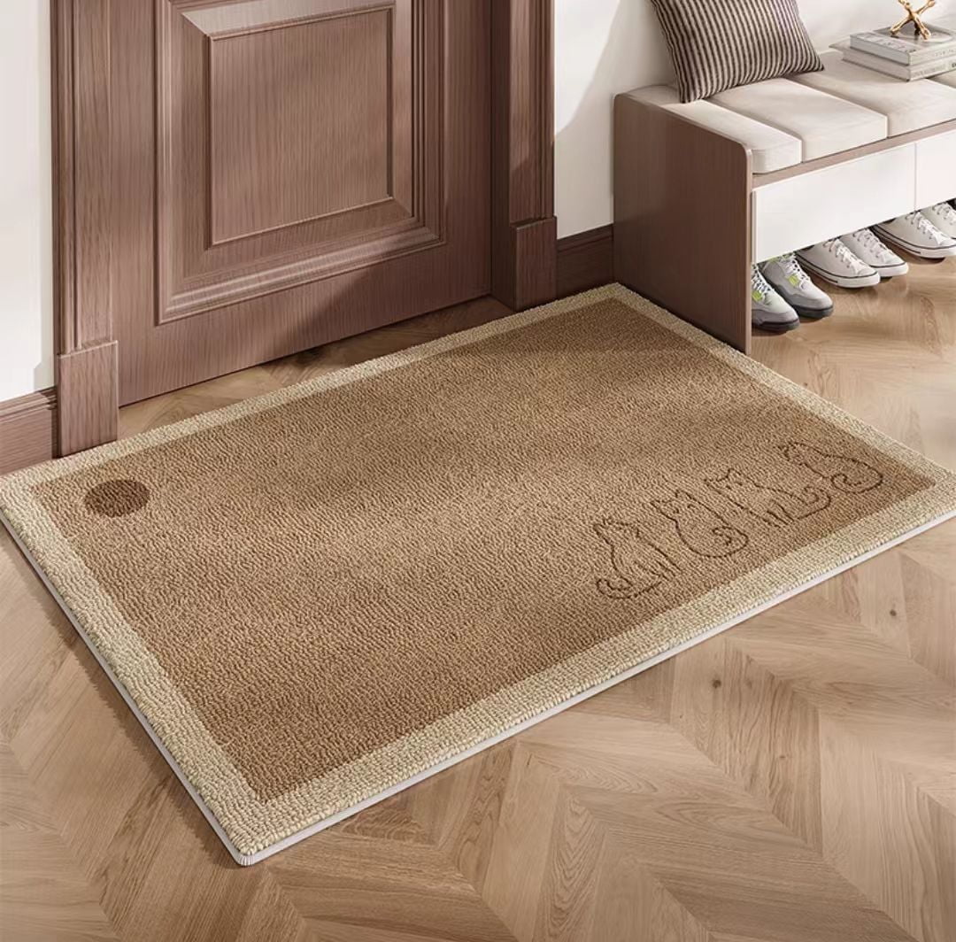 2'x6' Boho Runner Rug Kitchen Mat Non-Slip - Machine Washable Hallway & Entryway Carpet, Hand-Woven Cotton Farmhouse Design for Kitchen, High Traffic Areas, Light Taupe Brown